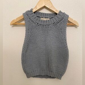 Light Blue Knit Crop Top